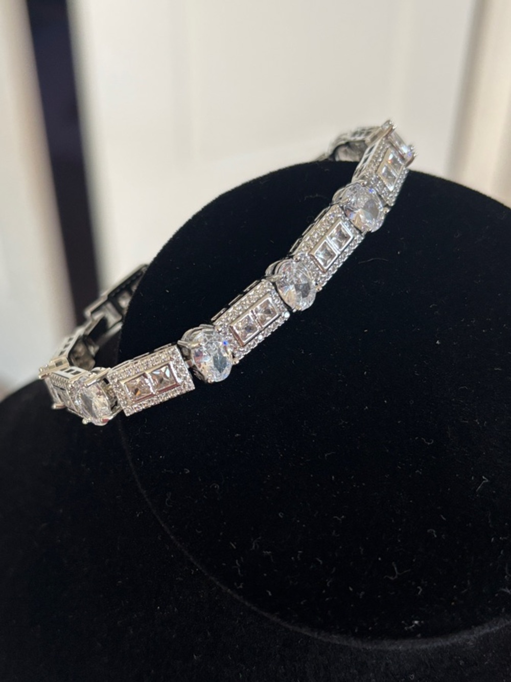Silver Finish Crystal style Tennis Bracelet